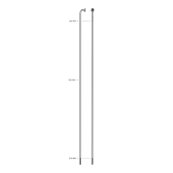 4 radios de 130mm leader inox curvo plata con cabecillas de 12 mm