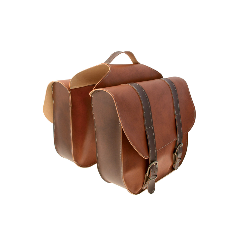 Alforjas traseras lateral ecocuero marron