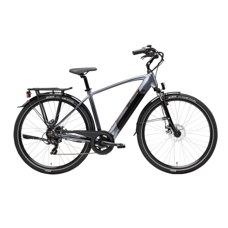 Bicicleta e1 2.0 hombre e-bike 28" gris matetalico bateria integrada