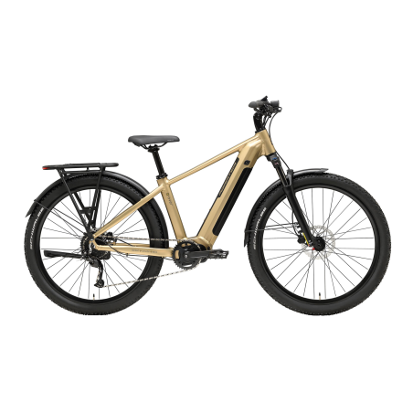 Bicicleta x-over e-bike hombre t-m oro metalizado