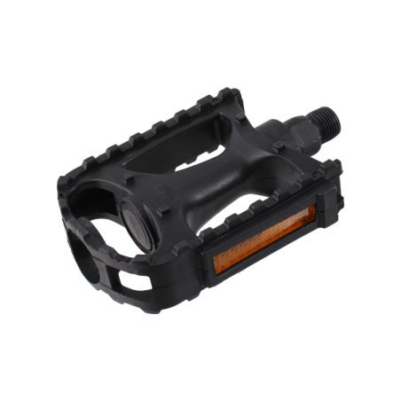 Par pedales nylon mtb monoblock negro c/reflec