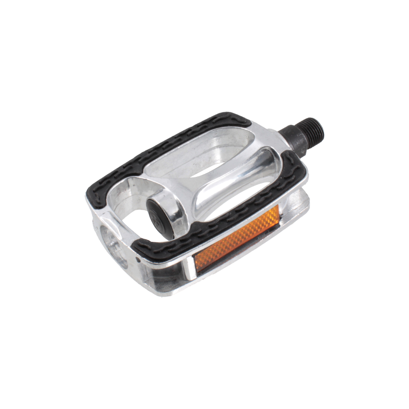 Par pedales city trekking alumnio/goma plata 9/16"