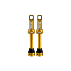 2 valvulas tubeles aluminio 44mm dorado