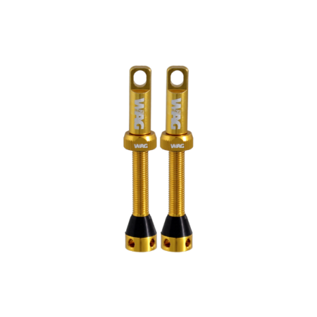 2 valvulas tubeles aluminio 44mm dorado