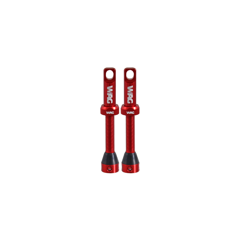 2 valvulas tubeles aluminio 44mm rojo