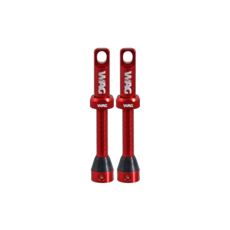 2 valvulas tubeles aluminio 44mm rojo