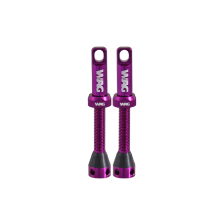 2 valvulas tubeles aluminio 44mm morada