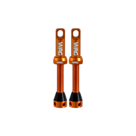 2 valvulas tubeles aluminio 44mm naranja