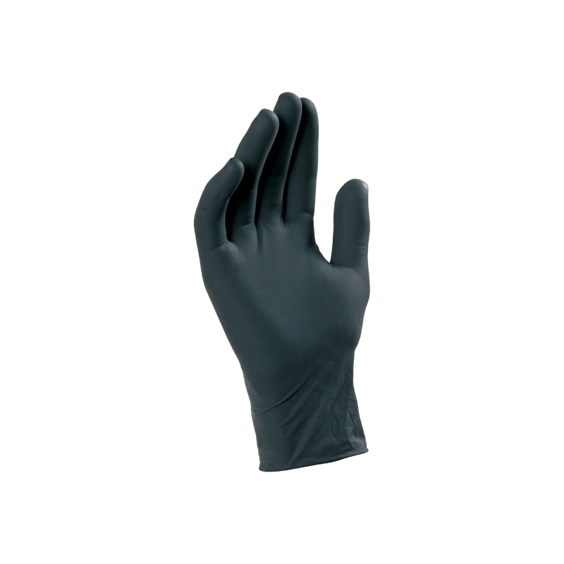 Caja 100 guantes largos nitrilo t-xl negro wag ambidiestros