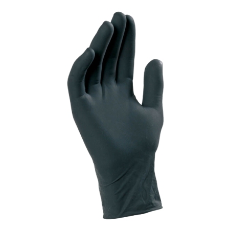 Caja 100 guantes largos nitrilo t-xl negro wag ambidiestros