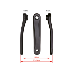 Par de bielas e-bike ck-745-jis 170mm negro
