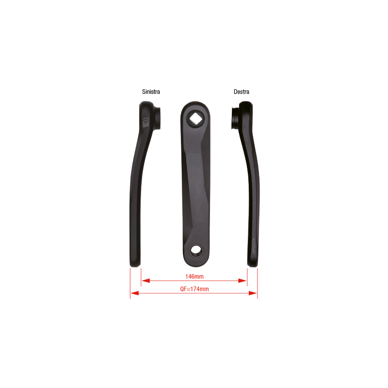 Par de bielas e-bike ck-745-jis 170mm negro