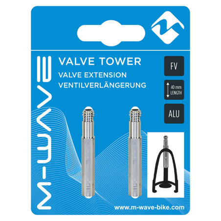 Kit 2 prolongadores valvula presta 40mm alu plata