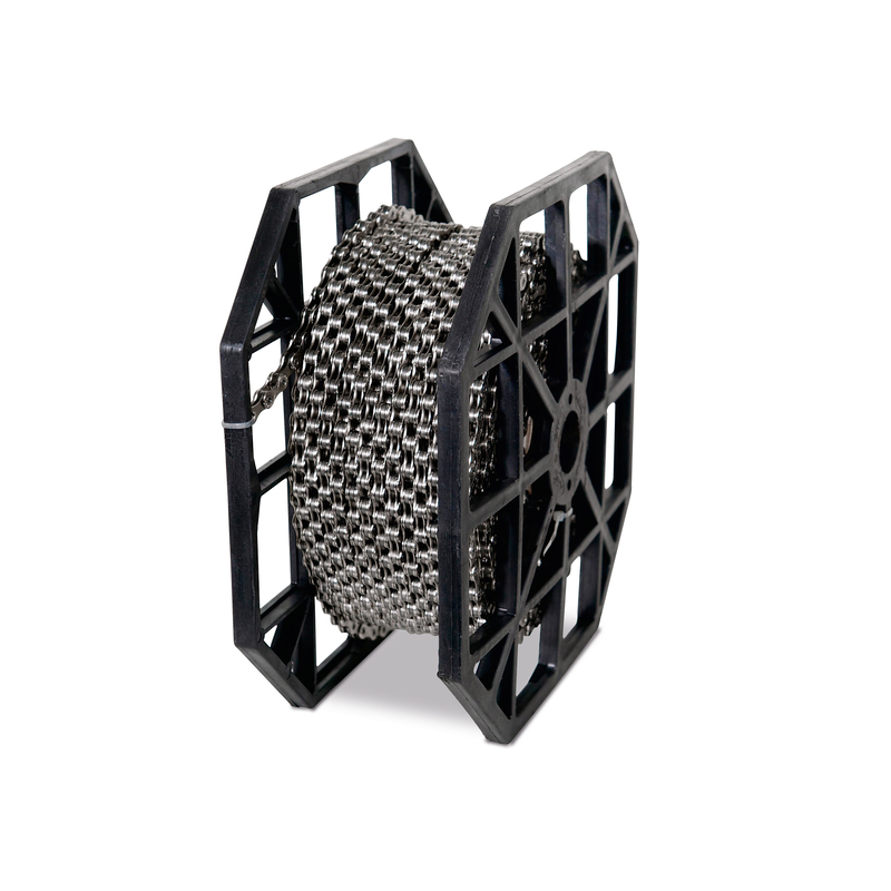 Rollo cadena kmc x12 plata-negro 126p 12v 50m + 40 enganches