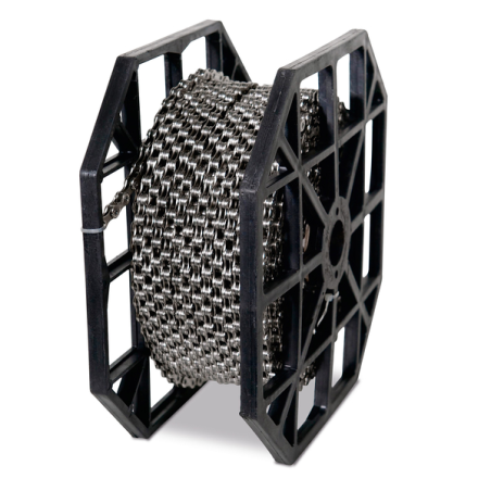 Rollo cadena kmc x12 plata-negro 126p 12v 50m + 40 enganches