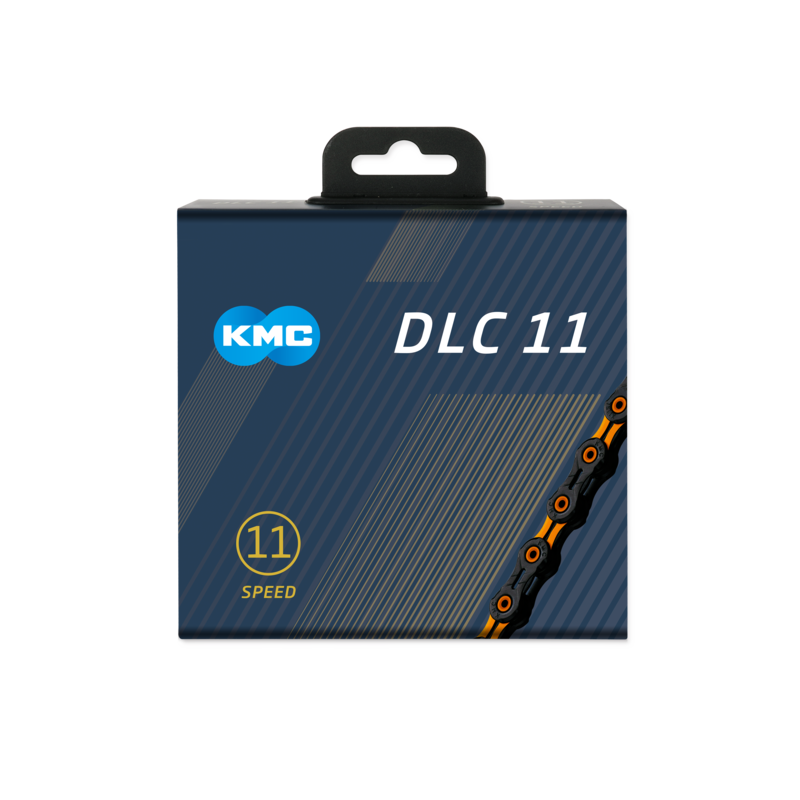 Cadena kmc dlc 11v  negra-naranja  118p