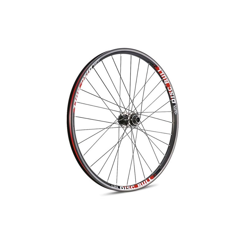 Rueda delantera 26 disc.6t bull negra eje 20x110mm