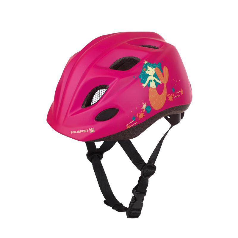 Casco polisport in-mold kids premium luz led rosa t-xs