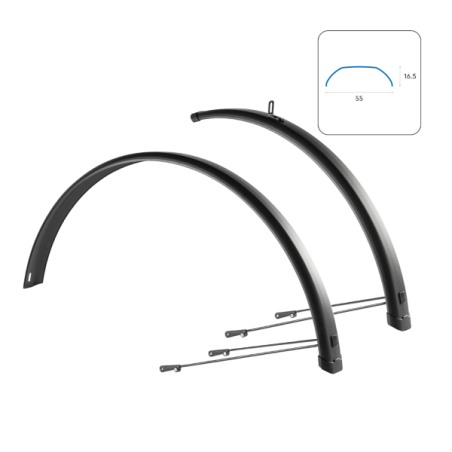 Juego guardabarros 27.5-29x55mm trekking aluminio negro