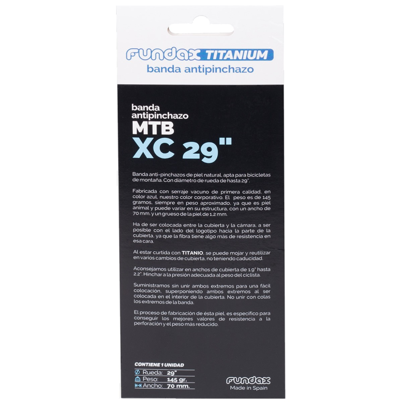 Banda antipinchazos premium xc 29" (70mm) para cuabiertas de 1.9 hasta 2.25