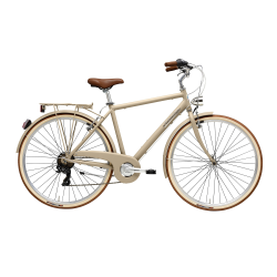 Bicicleta  retro man 28" 6v crema mate