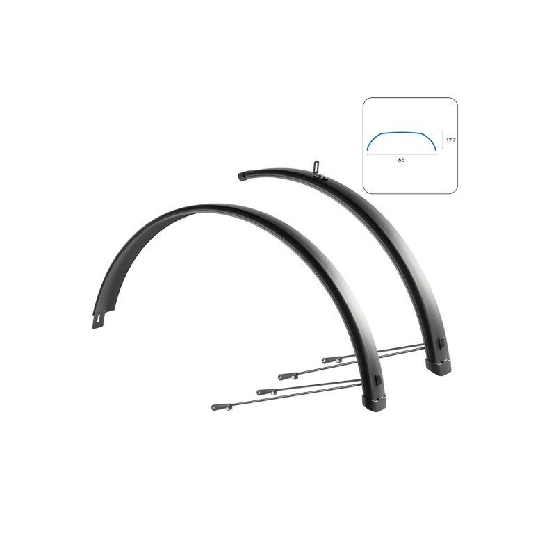 Juego guardabarros 27.5-29x65mm trekking aluminio negro