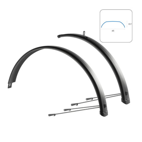 Juego guardabarros 27.5-29x65mm trekking aluminio negro