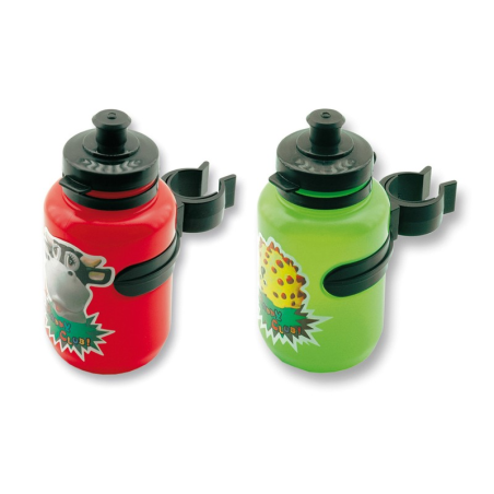 Bidon niño 300ml+portabidon azul balones futbol