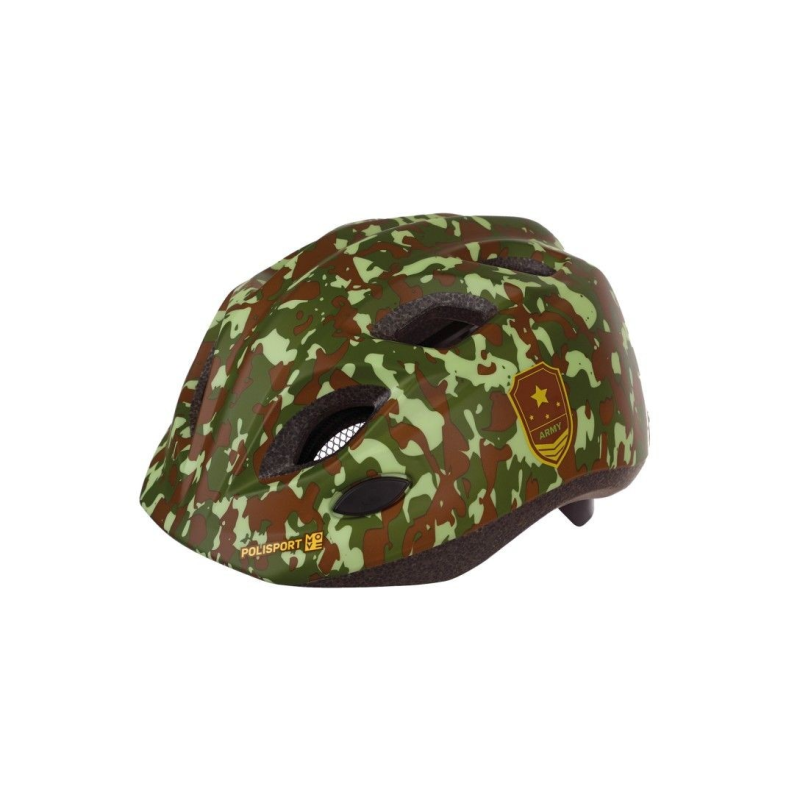 Casco polisport in-mold kids premium army con led t-s (52-56 cm)