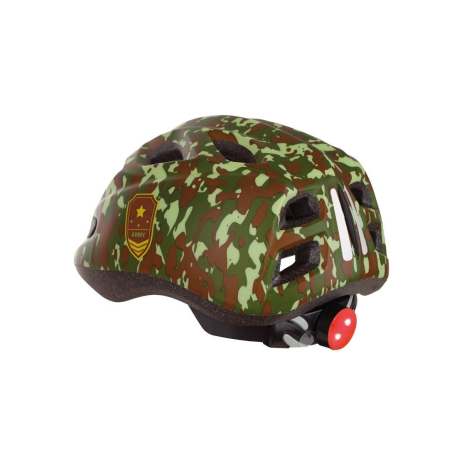 Casco polisport in-mold kids premium army con led t-s (52-56 cm)