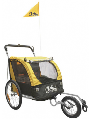 Carro porta-equipajes/niños alum. 3 ruedas