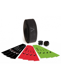 Cinta de manillar astute luxury black neg/rojo/lim