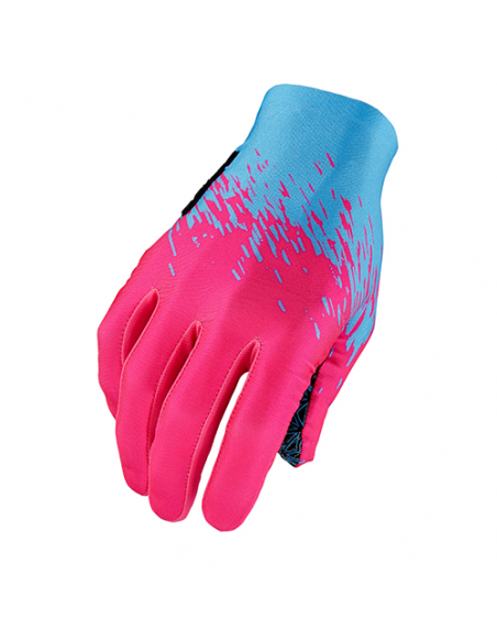 Par guantes largos supacaz azul/rosa neon l