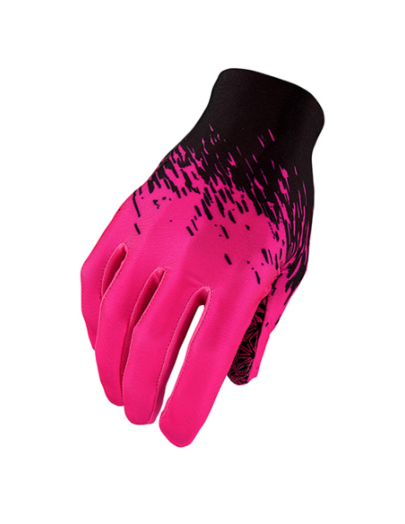 Par guantes largos supacaz negro/rosa neon l