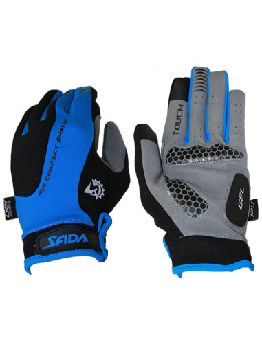 Par guantes largos sfida azul/negro t.xl