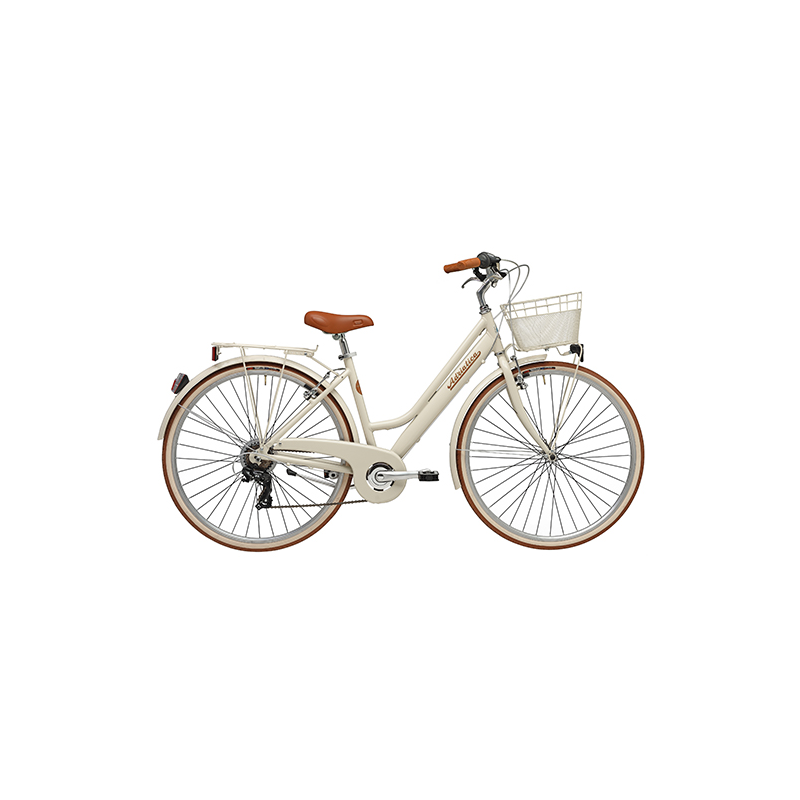 Bicicleta  retro donna 28" 6v crema