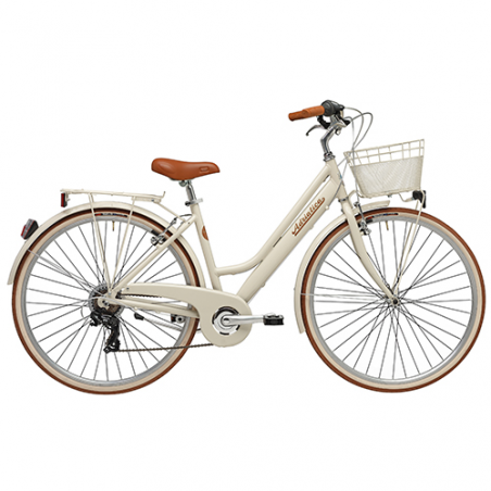 Bicicleta  retro donna 28" 6v crema