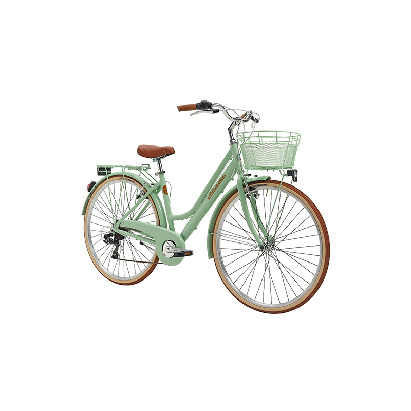 Bicicleta retro donna 28" verde 6v