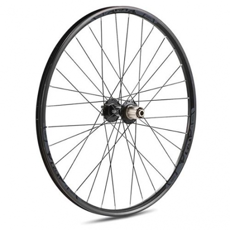 Rueda tras  27.5" negra eje 12x142 cass disc 6t