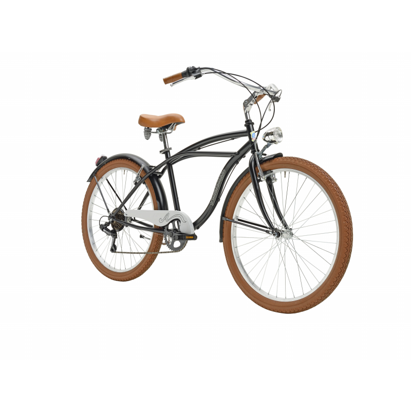 Bicicleta cruiser man 26 acc 6v negro opaco