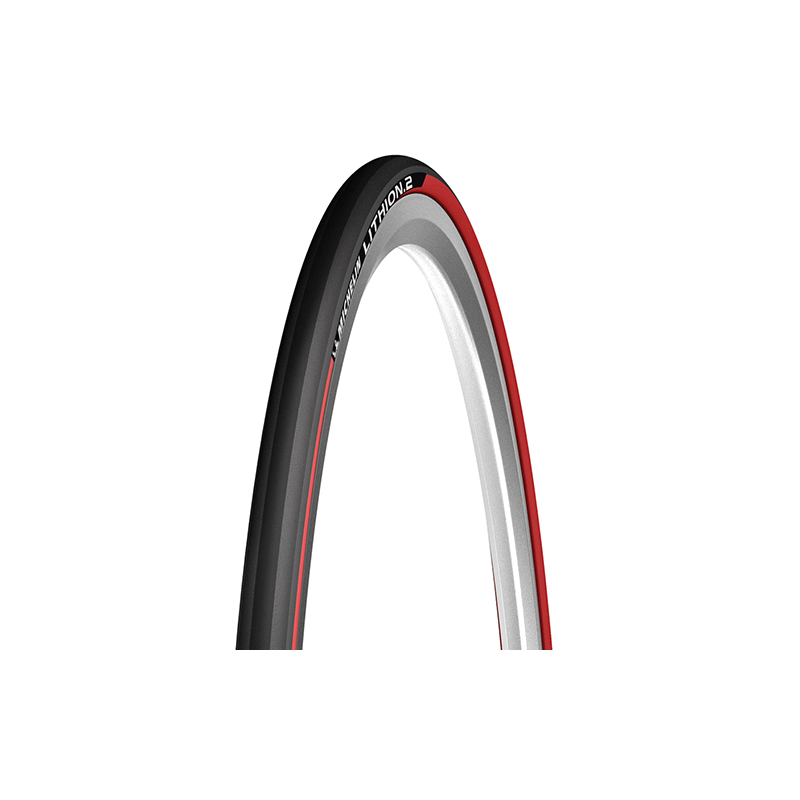 Cub. michelin 700x25c lithion 2 v3 pleg neg/roja