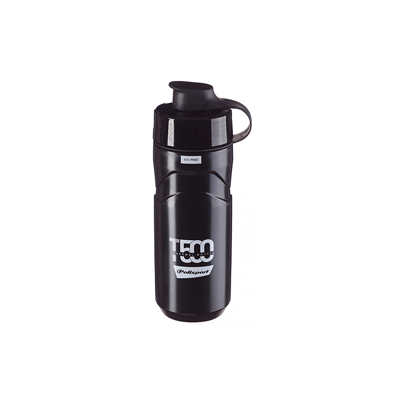 Bidon termico polisport 500ml negro/gris