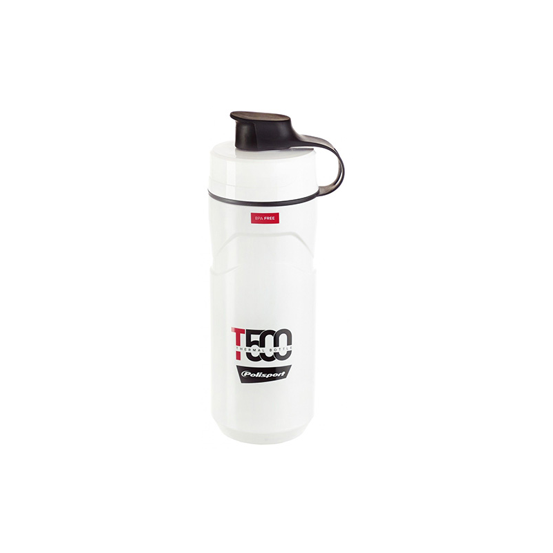 Bidon termico polisport 500ml blanco/rojo