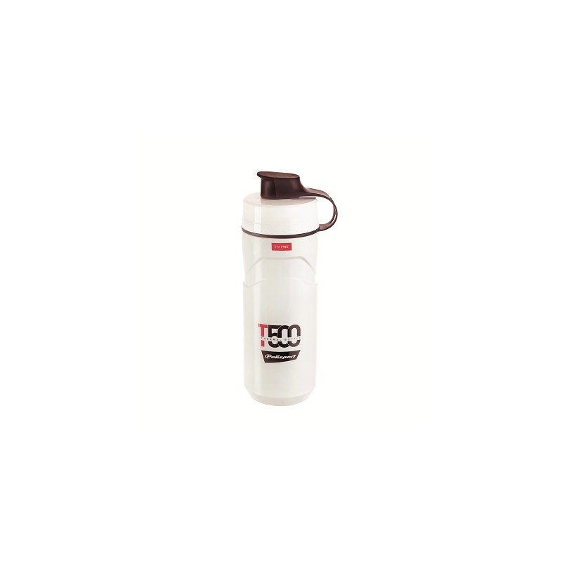 Bidon termico polisport 500ml blanco/rojo