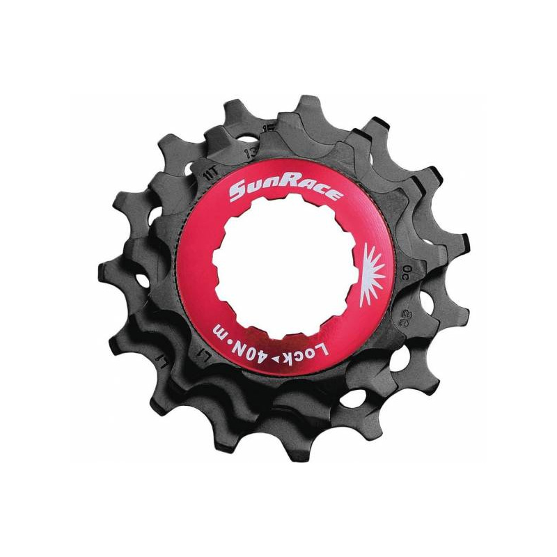 Kit de cierre + coronas 10v 11/13/15 negro sunrace