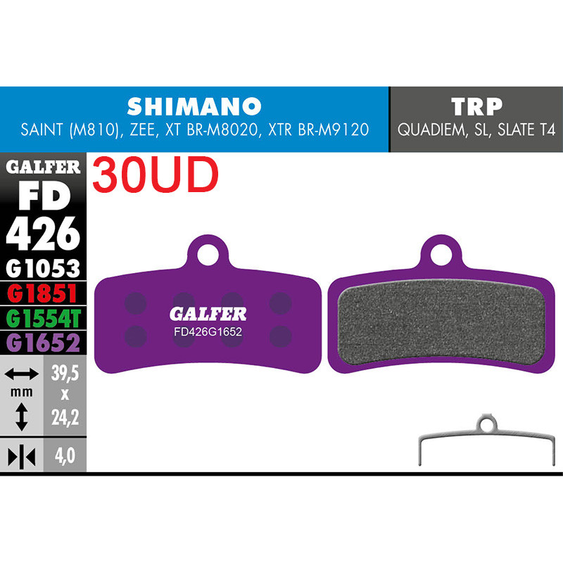 Pastillas fd (pack 30 pares) fd426g1652 galfer