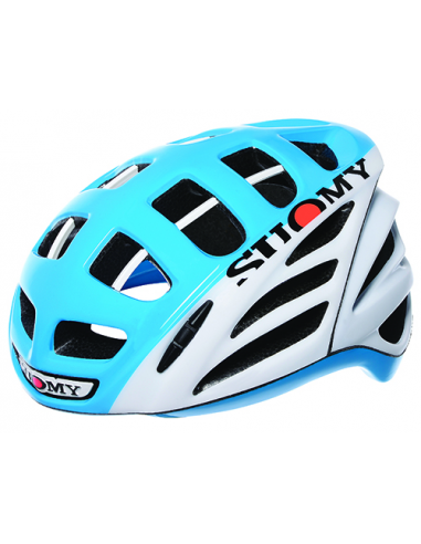 Cascos suomy gun wind hv blanco/azul claro t-m